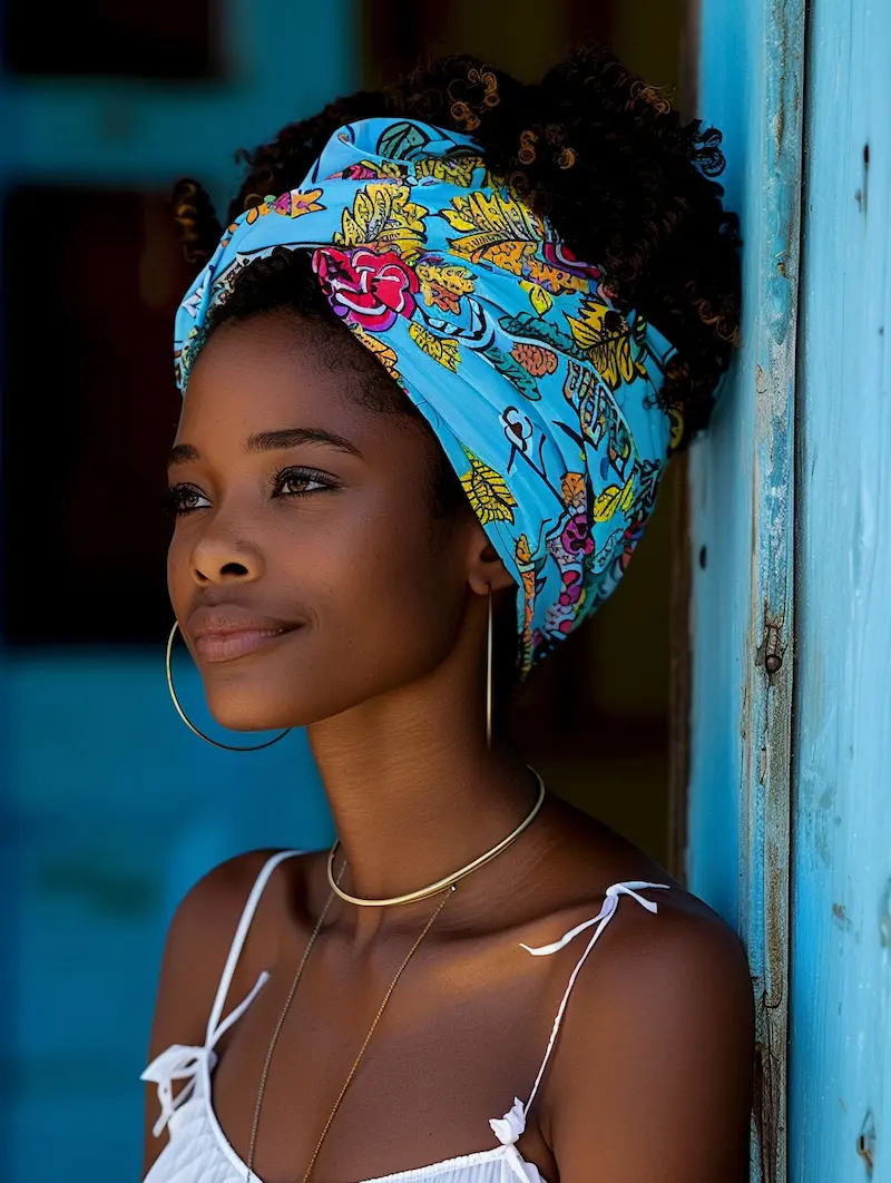 Close-up of handmade Ankara jewelry and accessories